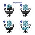 thumbnail image 4 of Floral Office Chair Slipcover, English Roses Flower Old Style in Aquatic Tones Rustic Illustration, Protective Stretch Decorative Fabric Cover, Standard Size, Dark Teal and Multicolor, by Ambesonne, 4 of 5