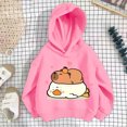 thumbnail image 2 of Byoo Girls Hoodie Cartoon Cute Capybara Print Pullover Hooded Sweatshirt for Kids, 2 of 4