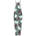 thumbnail image 4 of Gibobby pantalones holgados de oficina Mono estampado sin mangas con cuello en V informal de verano para mujer(Negro， L), 4 of 5