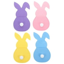 WORGEOUS 4pcs Easter Bunny Cutlery Holder Cartoon Rabbit Shaped Utensil Pouch Felt Silverware Holder Bag Utensil Sleeve for Spoon Fork Easter Table Decorations