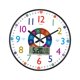 thumbnail image 1 of Reloj de pared infantil, 12", reloj educativo redondo multicolor silencioso para la enseñanza Estilo C, 1 of 9