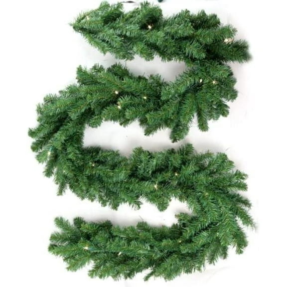 9-Foot Light Northern Christmas Garland 12-Inch Wide– Artificial Holiday Decoration for Mantels, Staircases & Doorways