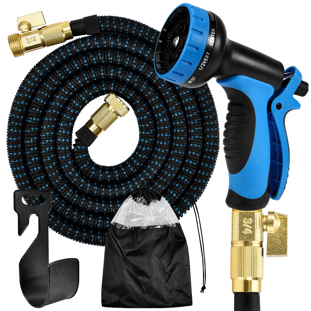 25ft Expandable Flexible Water Hose Pipe Kit w/Spray Nozzle for Car Wash Garden 