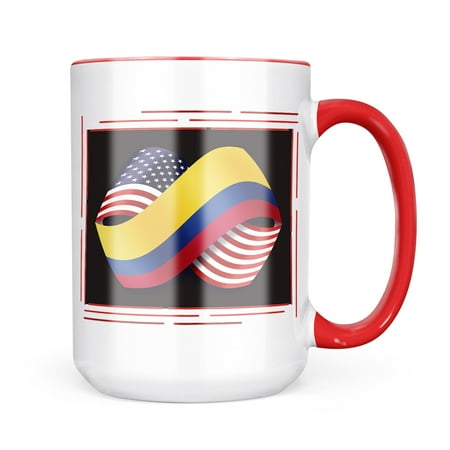 

Neonblond Friendship Flags USA and Colombia Mug gift for Coffee Tea lovers