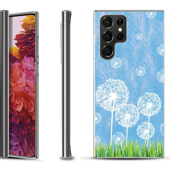 Slim-Fit Fashion Gel Phone Case for Samsung Galaxy S22 Ultra 5G, by OneToughShield ® - Dandelion Sky