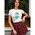 thumbnail image 1 of Cool Watercolor Tropical Beach T-Shirt Women -Image by Shutterstock, Female Small, 1 of 4