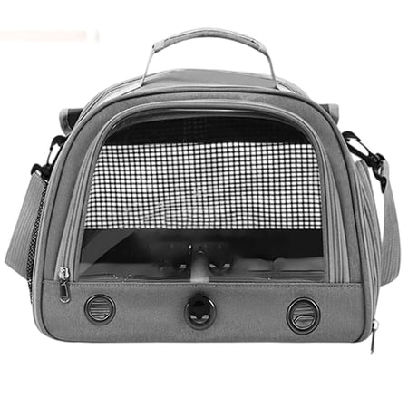 Multifunctional Small Animal Backpack And Pet Bag for Birds Cats Dogs Portable Breather Pet with Feeder Cups Tray Lightweight Travel Bag for Small Birds Parrots