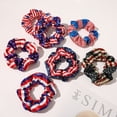 thumbnail image 3 of Kicpot 7-Pack Patriotic Scrunchies – Red White Blue American Flag Hair Ties for Women Independence Day Hair Accessories, 3 of 5