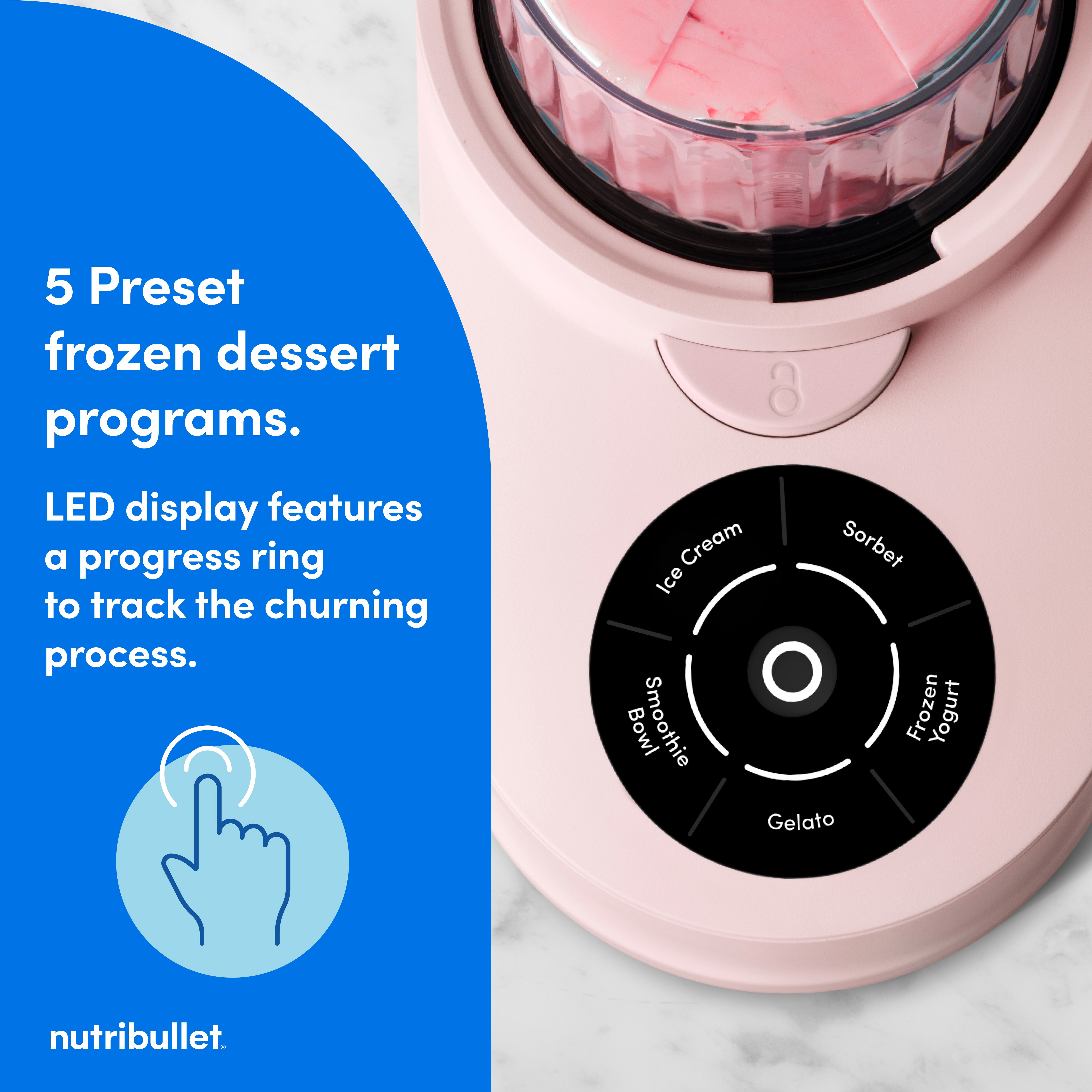 nutribullet Chill Ice Cream Maker Cotton Candy Pink