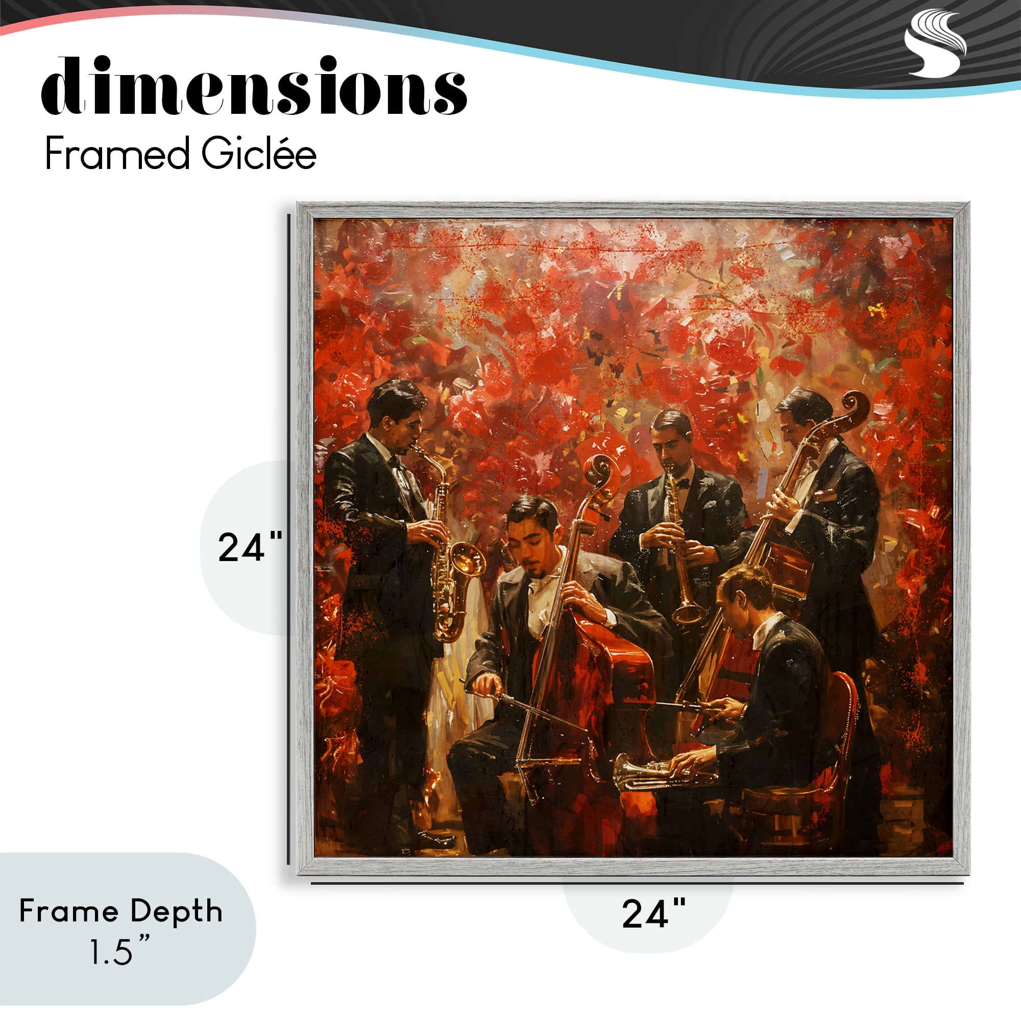 Stupell Industries Play More Jazz Performance Gray Framed Giclee Art, design by Marta Wiley