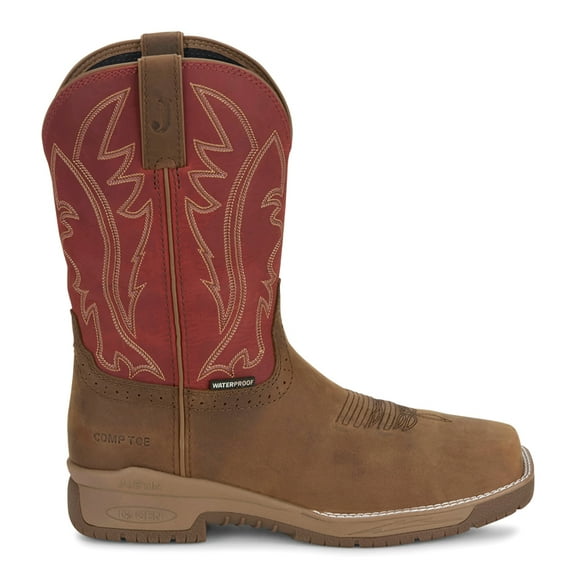 Justin Original Workboots Mens Nitread 11 Inch Waterproof Soft Toe   Work S