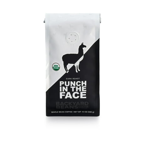 Local Backyard Beans Coffee Co Punch in The Face, Organic, Dark Roast, Whole Bean Coffee, 12oz