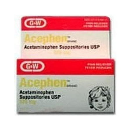 G & W Acephen Acetaminophen Suppositories, 120 mg, 12 Count