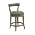thumbnail image 2 of ROME + OAK Ruxban 26" Swivel Counter Stool, Reclaimed Oak, Stone Vegan Leather, Set of 3, 2 of 6