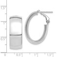 thumbnail image 4 of 14k White Gold High Polished 10mm Omega Back Oval Hoop Earrings - 25.7mm, 4 of 6