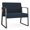 Midnight Sky, variant on Waterfall Reception Waiting Sled Base Bariatic Chair / Charcoal Steel / Blue