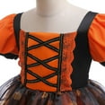 thumbnail image 6 of Girls Easter Dress Short Sleeved Small Floral Princess Style Girls Summer Dress for Girls Fashion Design Summer Dress (Orange,5-6 Years), 6 of 8