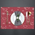 thumbnail image 3 of Placemats Set of 6 Valentine''s Day Love Flower Arrow Fabric Placemats Square Placemat for Kitchen Table Heat Resistant, Easy to Clean Table Placemats 12x18 Inch, 3 of 5