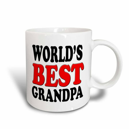 3dRose World?s Best Grandpa, Red,, Ceramic Mug,