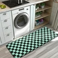 thumbnail image 3 of Black and Mint Green Checkerboard Pattern Kitchen Rug Mat,Kitchen Runner Rugs Non Skid Washable,Decorative Kitchen Floor Mats for Kitchen,Sink,Laundry,17"x47.2", 3 of 7
