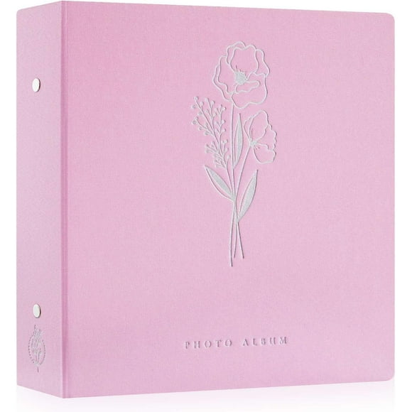 WWS-Photo Album 4x6 600 Pockets Photos, Linen Cover Large Picture Albums Holds 600 Horizontal and Vertical Photos Pink