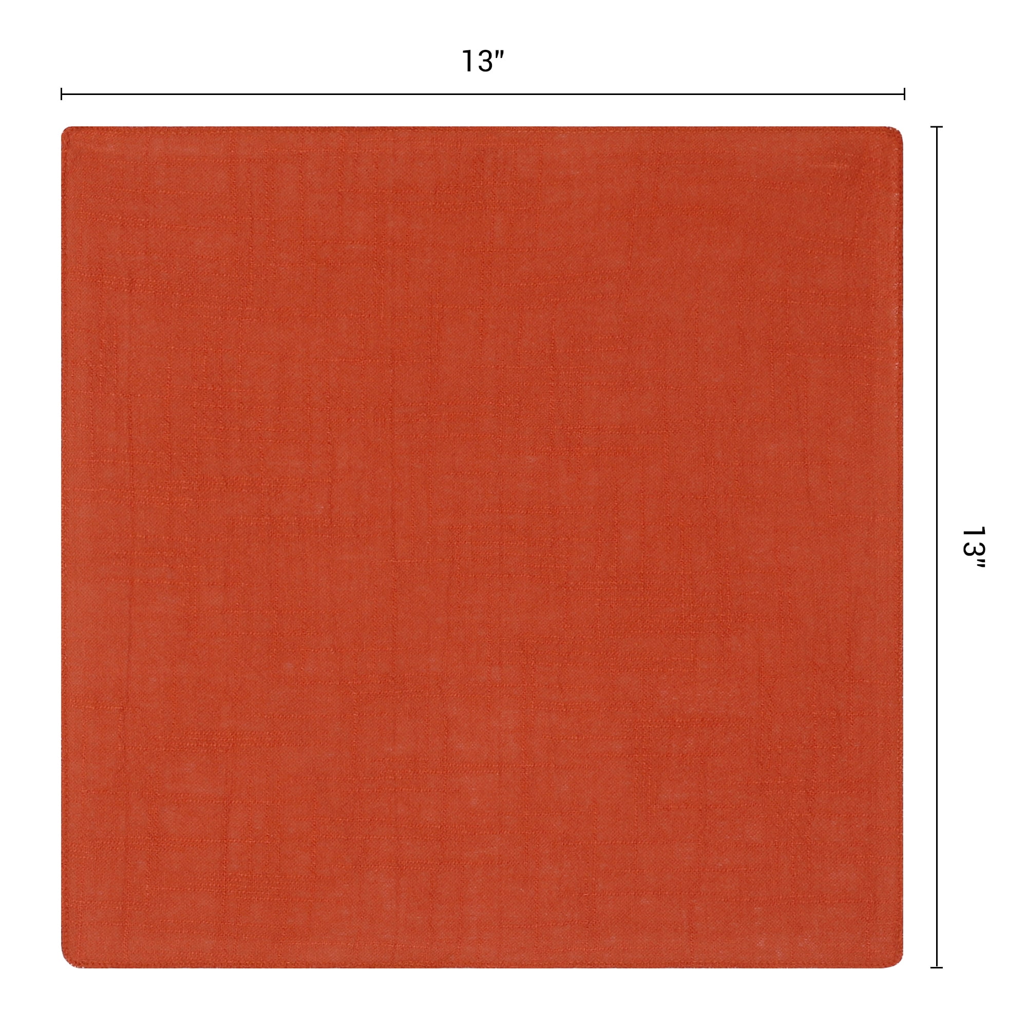 Unique Bargains 12Pcs Solid Washable Reusable Cloth Napkins Orange 13x13inch