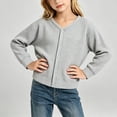 thumbnail image 2 of Children's Padded Jacket Dqueduo Girls' V-Neck Long Sleeve Button Down Knit Cardigan Sweater Jacket, 2 of 10