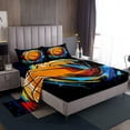 thumbnail image 1 of Erosebridal Draps de Lit Graffiti Basketball Simple pour Enfants Garçons, Literie Joueur de Balle Taille Simple 3 Pcs, 1 of 7