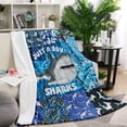 thumbnail image 4 of Kainsy Shark Blanket for Baby Just a Boy Who Loves Sharks Blanket Ocean Animals Throw Blankets Gifts for Kids Toddler Warm Lightweight Flannel Fleece Blanket for Nursery, Blue(50"x60"), 4 of 8