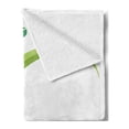 thumbnail image 2 of Reptile Soft Flannel Fleece Blanket, Exotic Grumpy Lizard Holding onto Grass with Curled Tail Jungle Cartoon Camouflage, Cozy Plush for Indoor and Outdoor Use, 50" x 70", Green White, by Ambesonne, 2 of 5