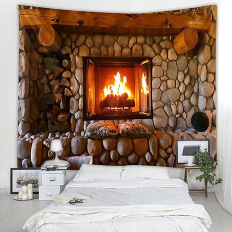 VEAREAR Stone Fireplace Pattern Wall Art Hanging Tapestry Room Bedspread  Blanket Decor - Walmart.com