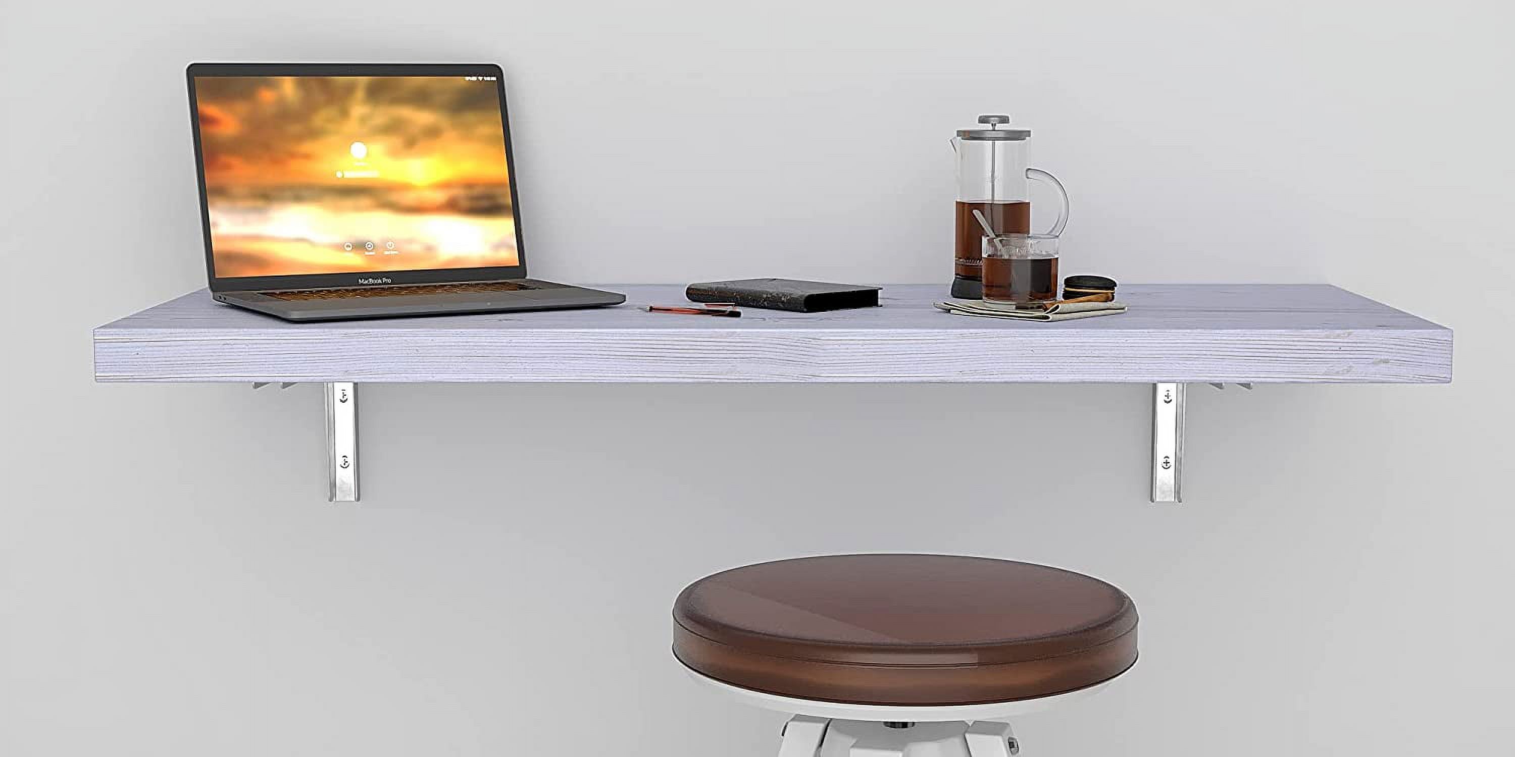MCC Wall Mounted Floating Desk Folding Table for Small Spaces Kitchen Counter, Laundry Shelf, Computer Workbench for Wall, Fold Down Desk and Free Spirit Level Gift