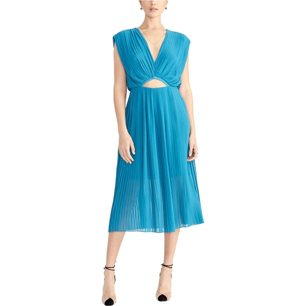 Vestido Plisado Rachel Roy con recortes para mujer azul 10