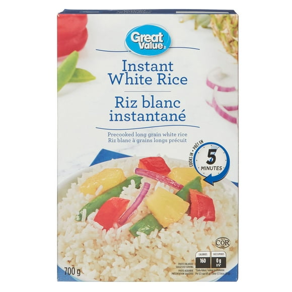 Great Value Instant Long Grain White Rice, 700 g
