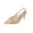 Beige, variant on Womens Bow Slingback Heels Low Kitten Heel Pumps Closed Pointed Toe Party Wedding Dress Shoes