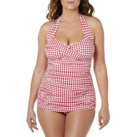 1 Piece Plush - Women's Plus-Size Glam Sheath One-Piece Swimsuit