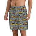 thumbnail image 2 of Logiee Modern Excavator Print Mens Swim Trunks Quick Dry Board Shorts,Breathable Hawaii Beach Shorts Swimwear Bathing Suits-X-Large, 2 of 6