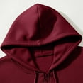 thumbnail image 3 of DLfVUB Mens Zip Up Hooded Sweatshirt Long Sleeve Casual Solid Color Hoodie with Pocket Drawstring Fall Winter Outdoors Sweatshirts Tops Wine XXXL, 3 of 6