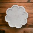 thumbnail image 6 of Scallop Tray Decorative White Marble Round Tray Floral Platter - Table Centrepiece for Home Decor, Kitchen & Dinning or Vanity, 6 of 8