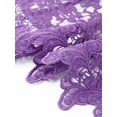thumbnail image 5 of Floral Lace Shrugs for Women's Evening 3/4 Sleeves Formal Elegant Bolero Cardigan XS Purple, 5 of 6