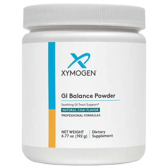 XYMOGEN GI Balance Powder - Soothing GI Tract Support with Marshmallow Root, Licorice, Quercetin, Zinc L-Carnosine, Aloe, Gastric Mucin - Supports Gut Health   Healthy Bowel Function - Chai (6.77 oz)