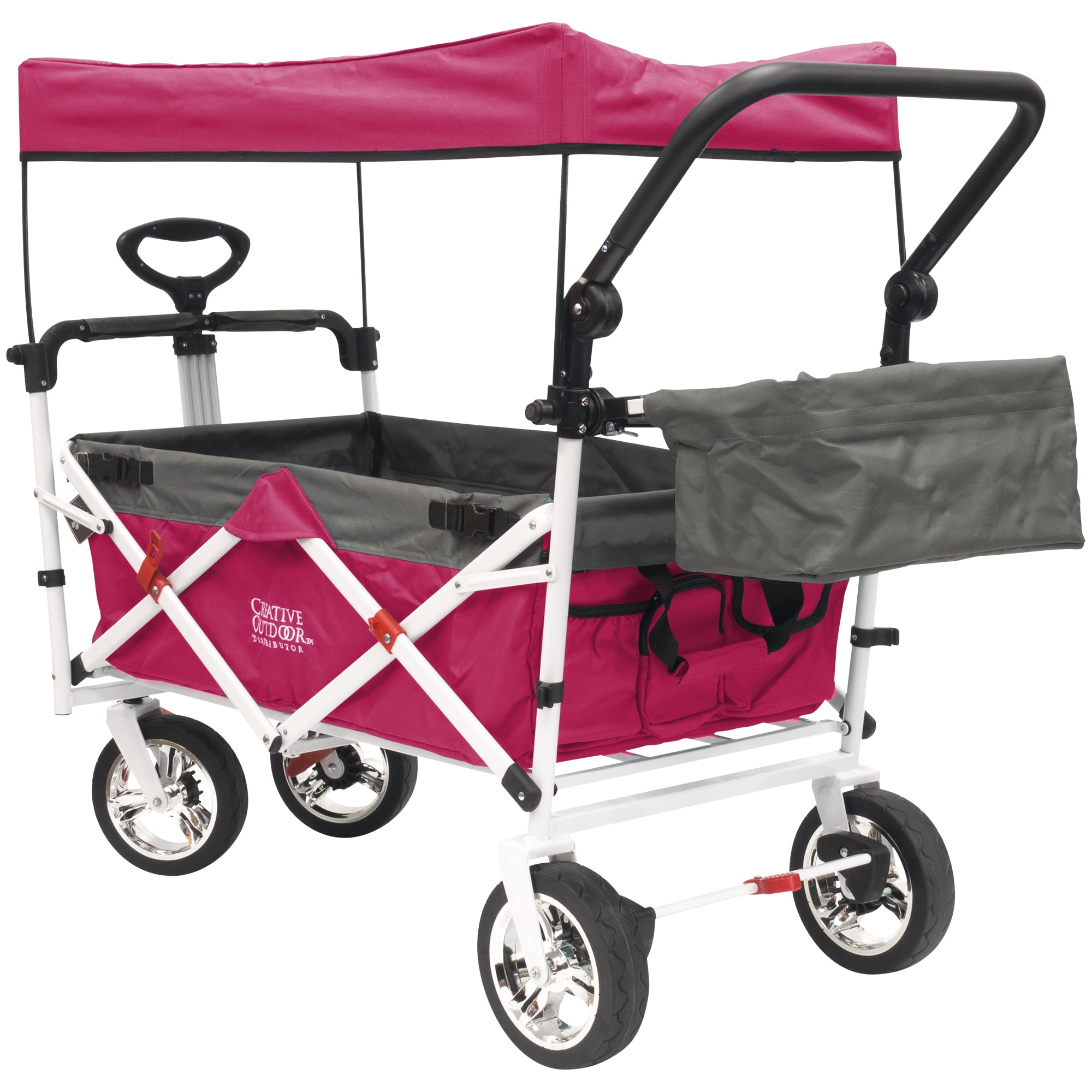 Creative Outdoor Push Pull Collapsible Folding Wagon Black 
