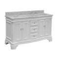 thumbnail image 3 of Katherine 60" Double Bathroom Vanity with White Cabinet and Carrara Marble Top, 3 of 6