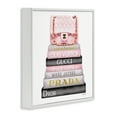 thumbnail image 3 of Stupell Industries Watercolor High Fashion Bookstack Padded Pink Bag, 24 x 24,Design by Amanda Greenwood, 3 of 9
