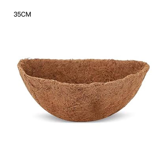 (Coconut Palm Products) Coconut Coconut Basket Mat Coconut Palm Lined Hanging Basket Hanging Basin Wall Hanging Flower Pot (Semicircle 14 Inch 35CM)