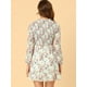 thumbnail image 3 of INSPIRE CHIC Vestido Floral Con Dobladillo Con Volantes Y Manga Larga Con Cuello Fruncido Y Fruncido Para Mujer Beige M, 3 of 6