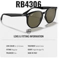 thumbnail image 4 of Ray-Ban RB4306 POLARIZED Square-Round Shaped Sunglasses for Men & Women - Includes Official Rayban Eyewear Kit - Ideal Formal & Casual Wear Sunglasses - G-15 Green Lens, 4 of 7