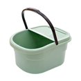 thumbnail image 3 of Lavabo para baño de pies, bañera de para pies, portátil, de 12 l, con soporte para teléfono de 30 cm de altura, para hotel, para ver la te verde, 3 of 8