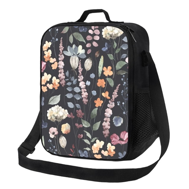 Disketp Wildflower Watercolor 1 Bolsa Térmica Estampada para Almuerzo, Lonchera para Hombres y Mujeres Adultos