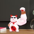 thumbnail image 4 of AMLESO Bras Musculaire Figurine de Chat Chanceux Statue de Chat pour l'Armoire d'Entrée Bureau Cheminée Blanc, 4 of 7